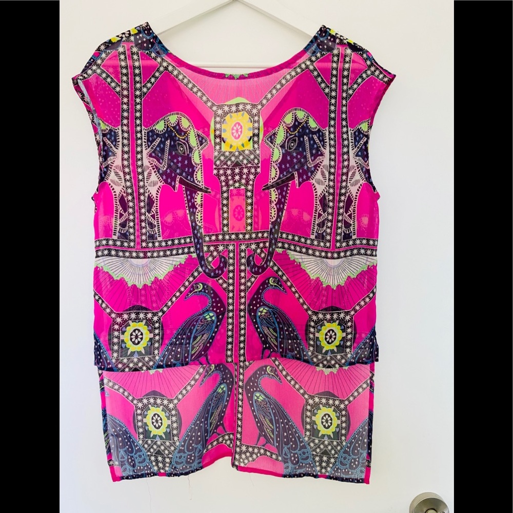 Mara Hoffman Peacock Elephant High Low Top